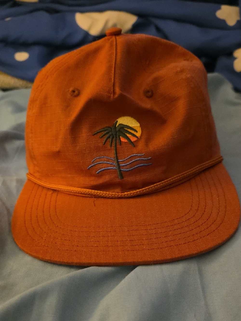American Eagle Outfitters Orange Palm Tree Embroidered Cap